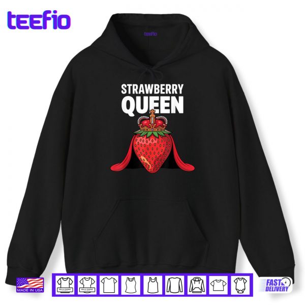 Hoodie Strawberry Art For Women Girls Fruit Strawberry Lover Shirt