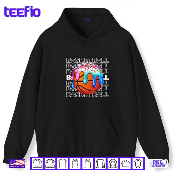 Hoodie Basketball Boys Girls Sprinkles Basketball Ice Cream Drip Shirt