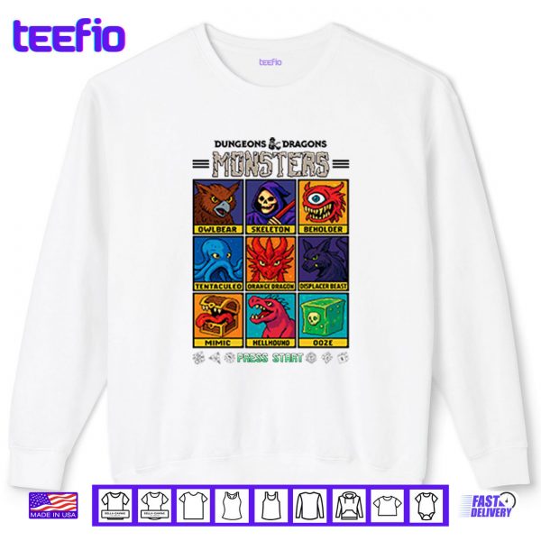 Sweatshirt Dungeons Dragons Wizards Of The Coast Monster Select Menu Shirt