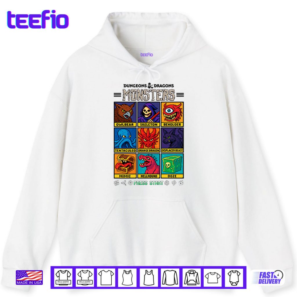 Dungeons & Dragons Wizards Of The Coast Monster Select Menu Shirt