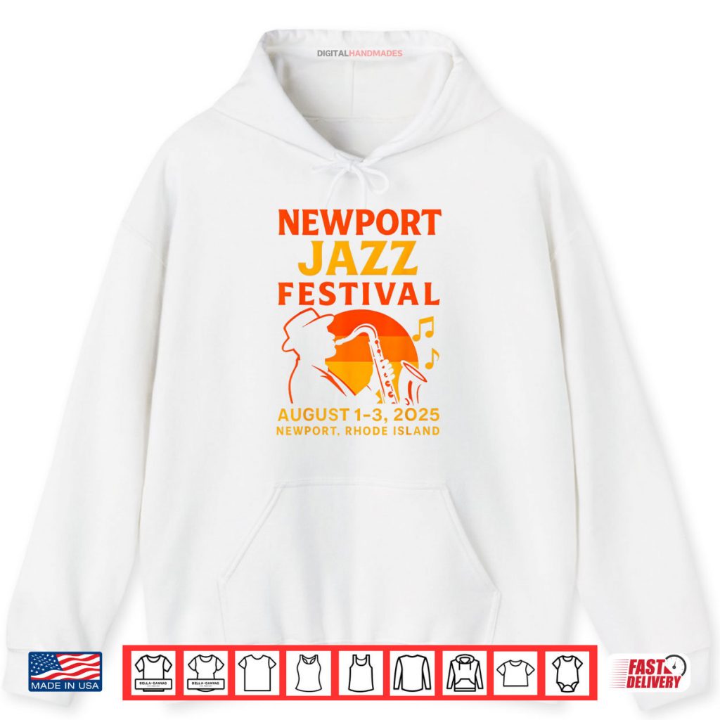 Newport Jazz Festival 2025 Sunset Saxophone Silhouette Shirt