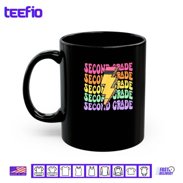 Mug Retro 2nd Grade Lightning Bolt Pencil Teacher Student Shirt