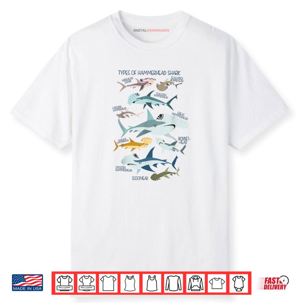 Types Of Hammerhead Shark Guide Shirt