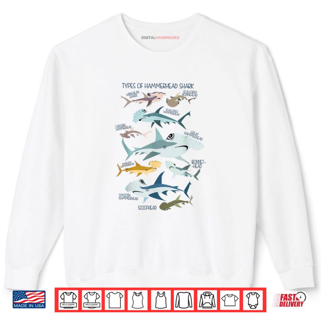 Types Of Hammerhead Shark Guide Shirt