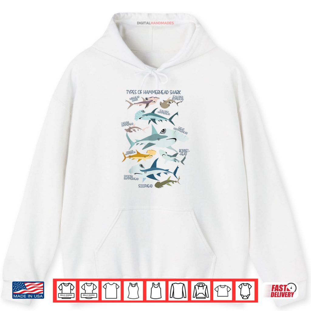 Types Of Hammerhead Shark Guide Shirt