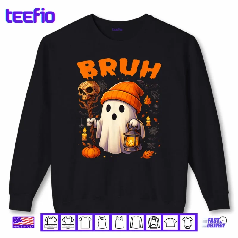 Sweatshirt Bruh Ghost Halloween Cute Ghost Trick Or Treat Candy Shirt