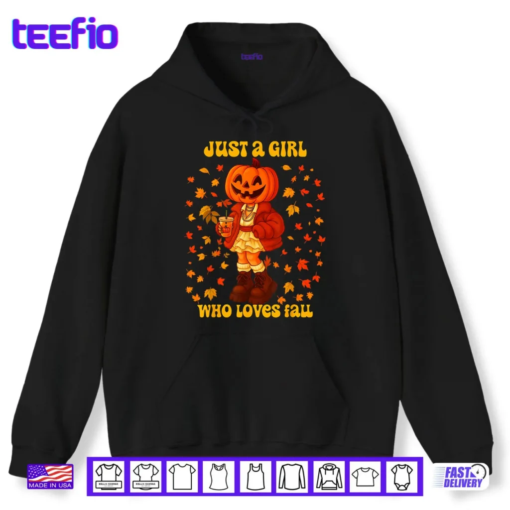 Just A Girl Who Loves Fall Pumpkin Head Autumn Shirt