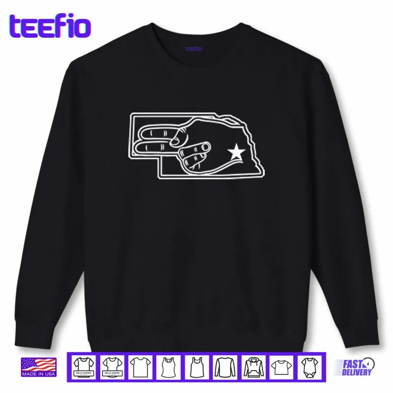 Sweatshirt Nebraska Cornhuskers Go Big Red Hand Sign Shirt