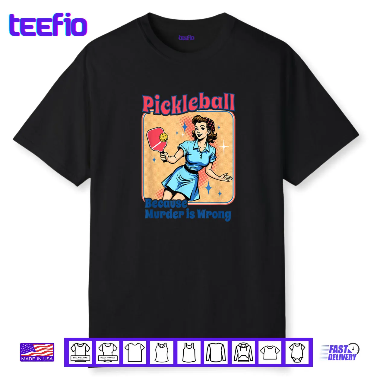 Retro Pickleball Because Murder Is Wrong Shirt