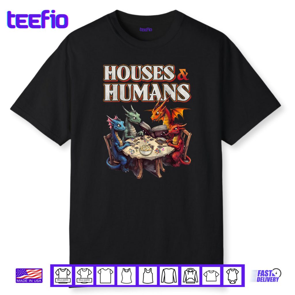 Gaming Houses Humans Funny RPG Parody Gamer Shirt