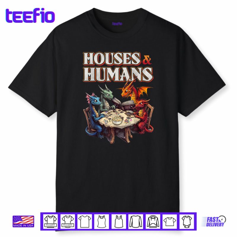 Gaming Houses Humans Funny RPG Parody Gamer Shirt