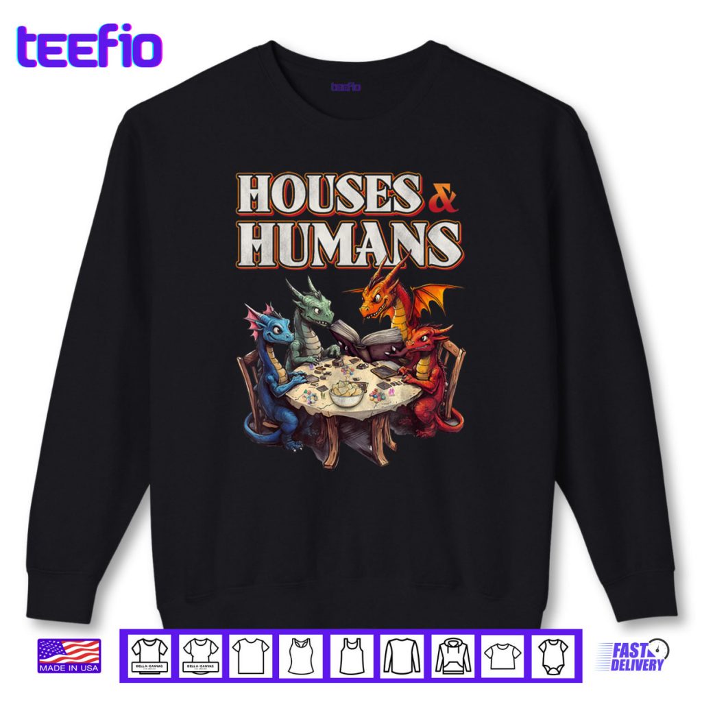 Gaming Houses Humans Funny RPG Parody Gamer Shirt