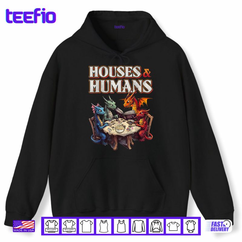 Hoodie Gaming Houses Humans Funny RPG Parody Gamer Shirt