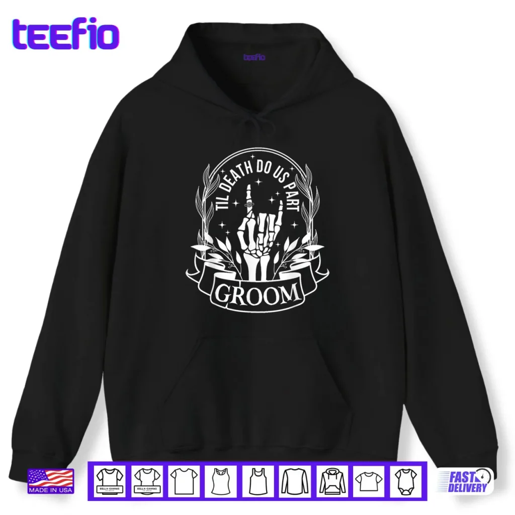 Bride Groom Skeleton Gothic Halloween Engagement Wedding Shirt