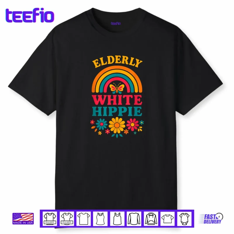 Elderly White Hippie Hippy Weird Old Guy Activist Humor Shirt