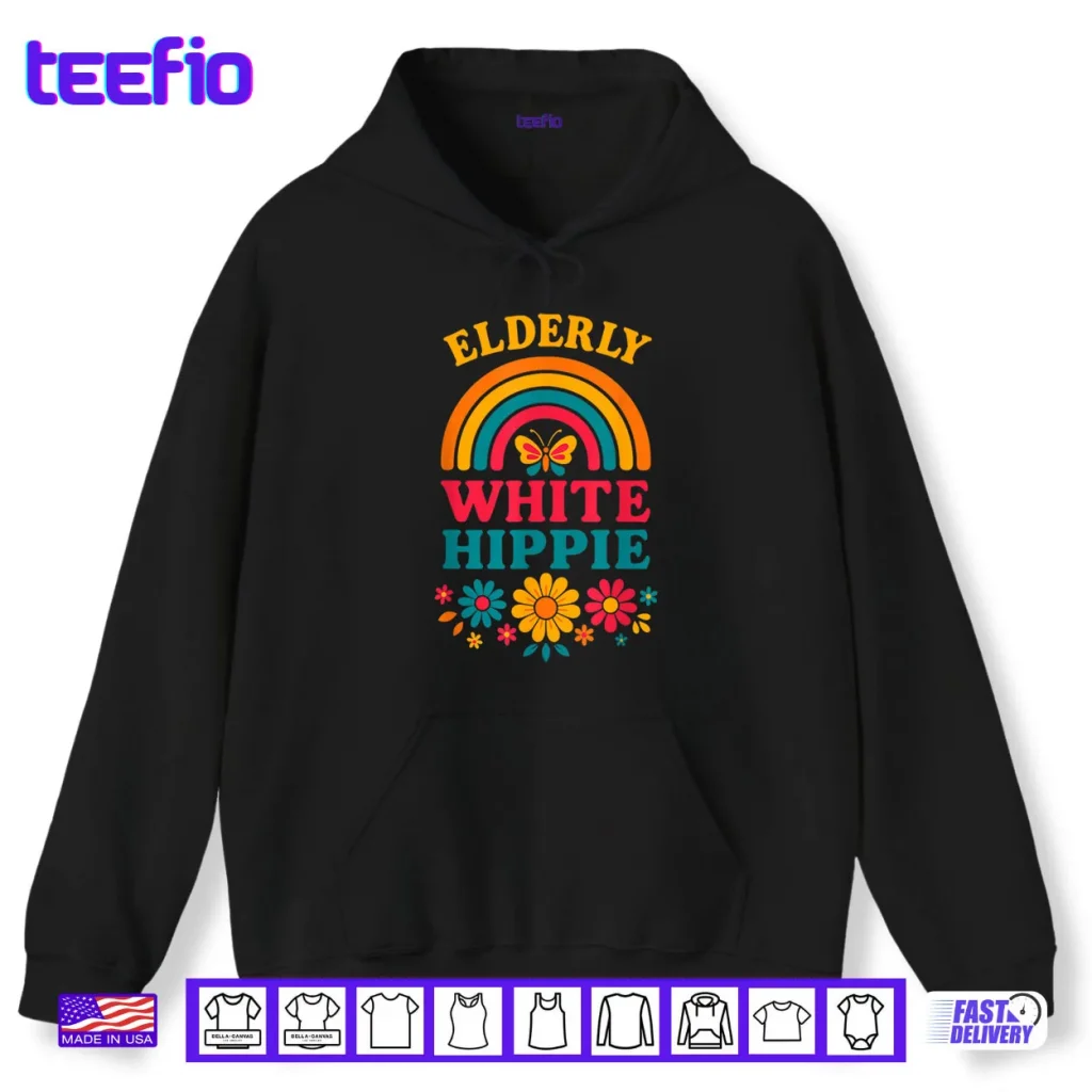 Elderly White Hippie Hippy Weird Old Guy Activist Humor Shirt