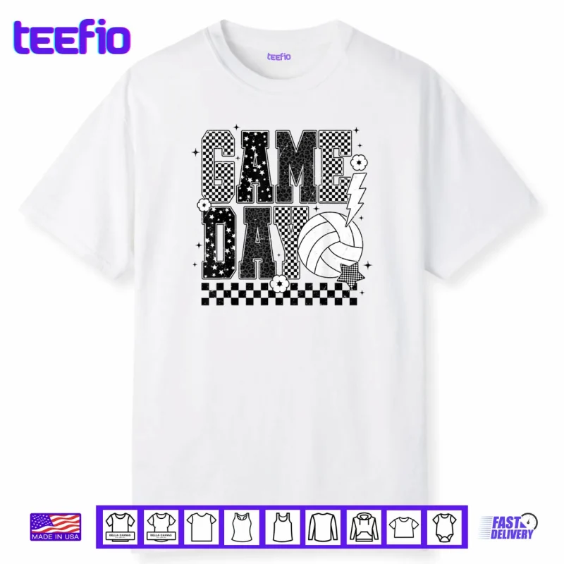 Game Day Volleyball Checkered Funny Volleyball Shirt