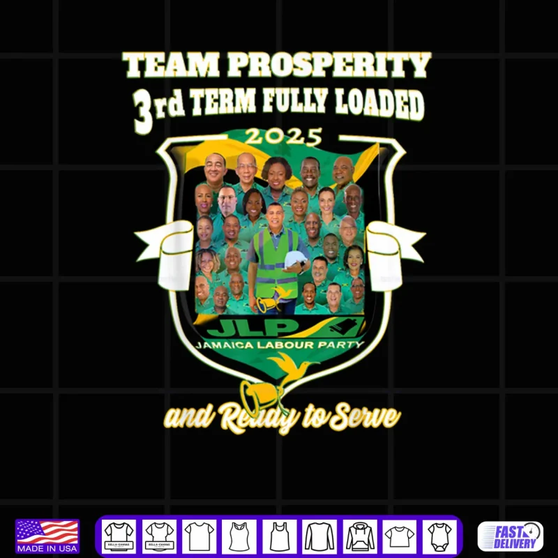 Black Design Jamaica Labour Party 3rdTEAM Prosperity JLP Supporter Gifts Shirt