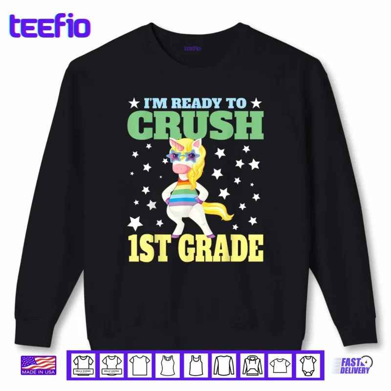 Sweatshirt Im Ready for First Grade Back to School 1st Grade Girls Shirt