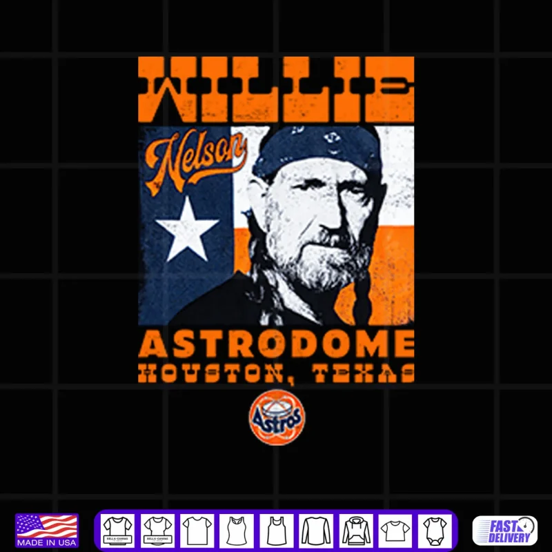 Black Design Willie Nelson 1985 Houston Astrodome Texas Shirt