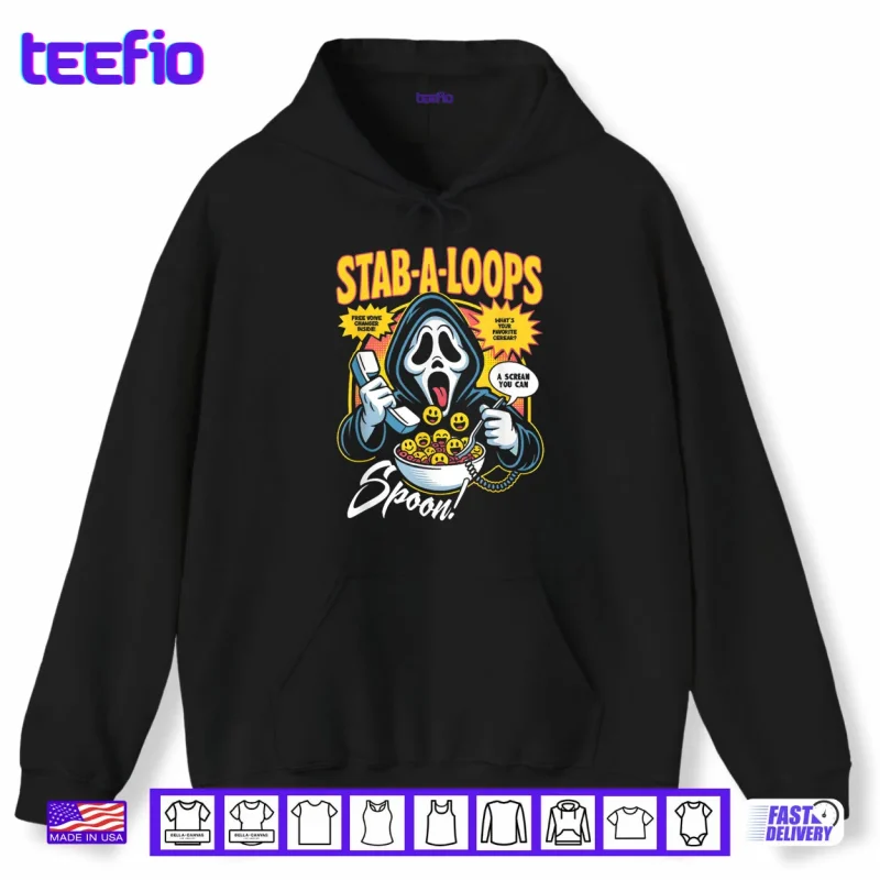 Hoodie Stab A Loops Horror Cereal Box Halloween Shirt