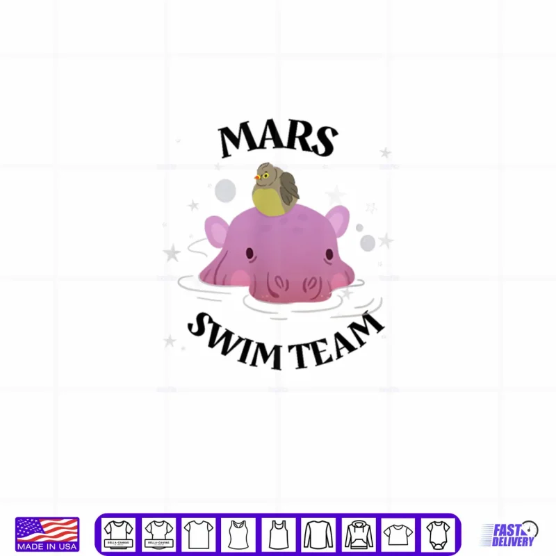 White Design Mars Swim Team Hippo Shirt