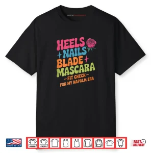 Retro Napalm Era Fit Check Heels Nails Blade Mascara Makeup Shirt
