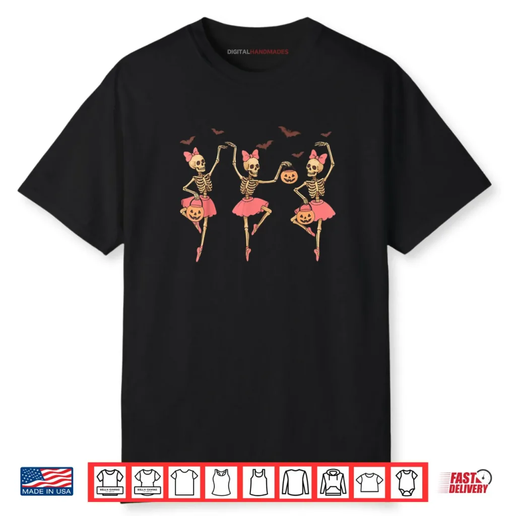 Ballet Pumpkin Skeleton Dance Halloween Shirt
