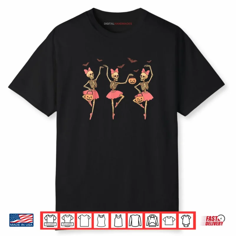 Ballet Pumpkin Skeleton Dance Halloween Shirt