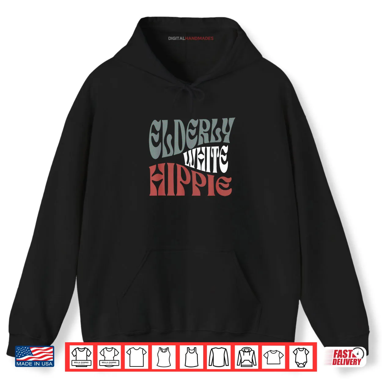 Elderly White Hippie Funny Saying Shirt