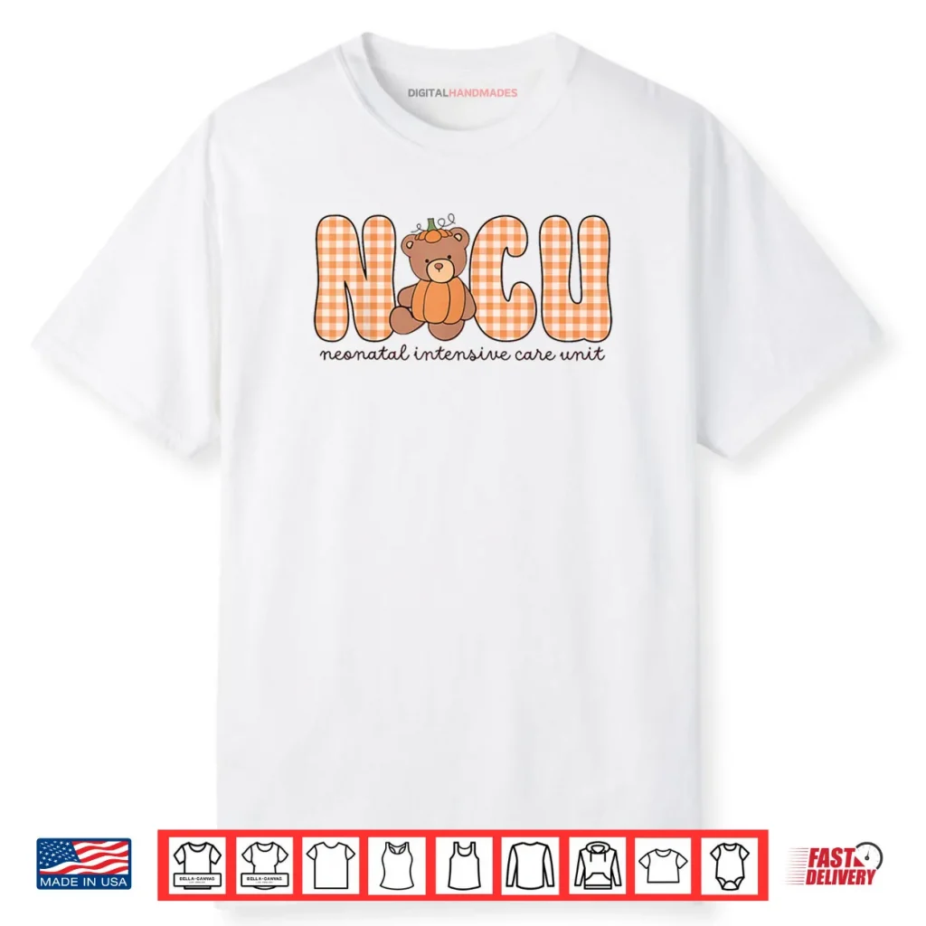 NICU Neonatal Intensive Care Nurse Bear Pumpkin Halloween Shirt