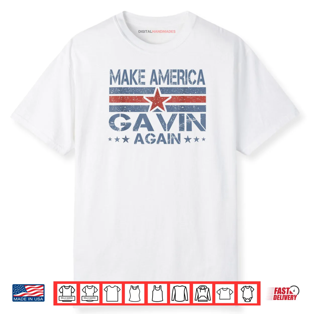 Make America Gavin Again Funny Patriotic Retro Shirt