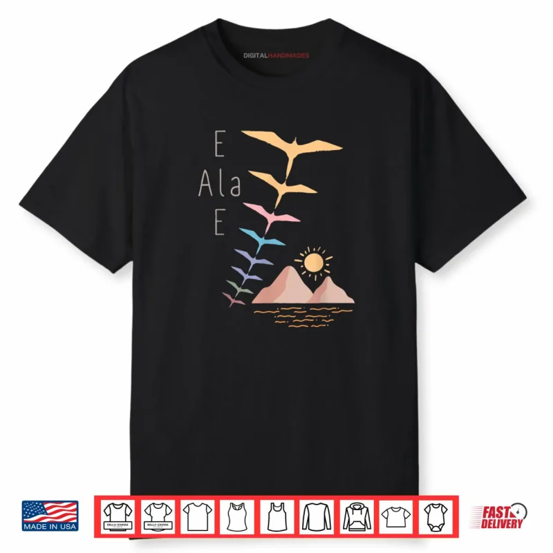 E Ala E Awaken Arise Boho IWA Bird Sunrise Hawaiian Shirt