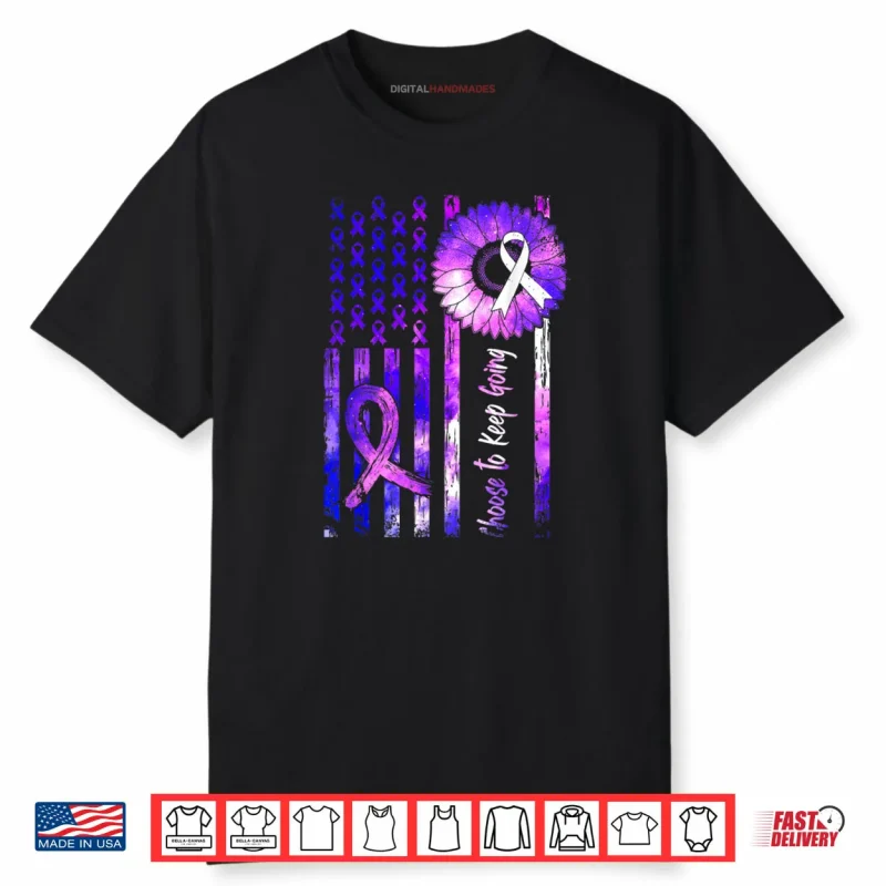 Choose to Keep Going Suicide Prevention Awareness USA Flag Shirt