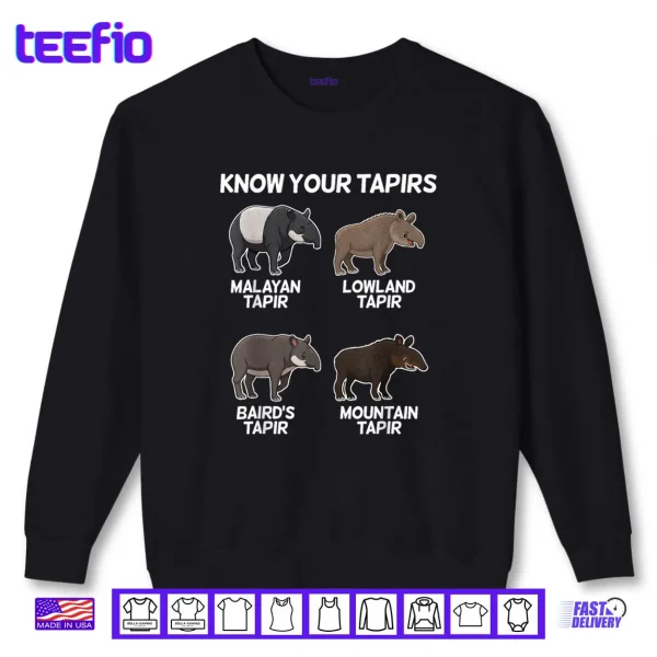 Cute Tapir Design Animal Tapir Lovers Shirt 1 Sweatshirt Cute Tapir Design Animal Tapir Lovers Shirt