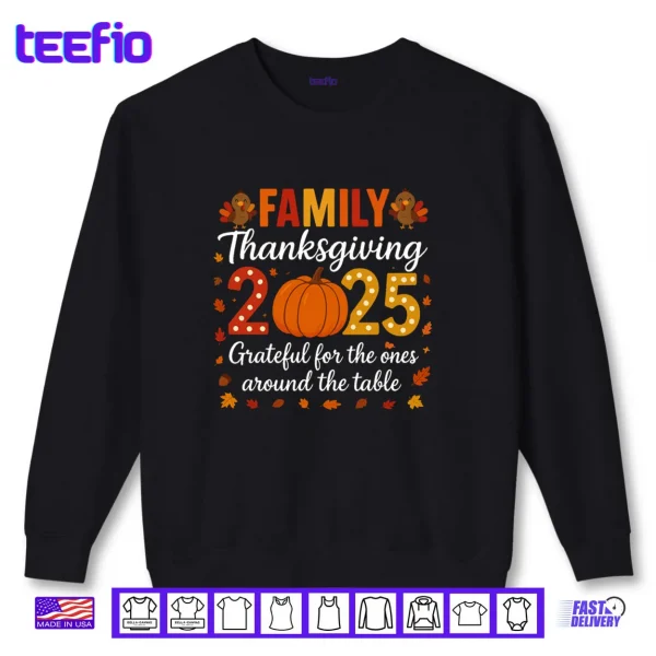 Family Thanksgiving Shirts 2025 Outfits Pajamas Matching Set Shirt 1 Sweatshirt Family Thanksgiving Shirts 2025 Outfits Pajamas Matching Set Shirt