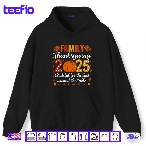 Family Thanksgiving Shirts 2025 Outfits Pajamas Matching Set Shirt 2 Hoodie Family Thanksgiving Shirts 2025 Outfits Pajamas Matching Set Shirt