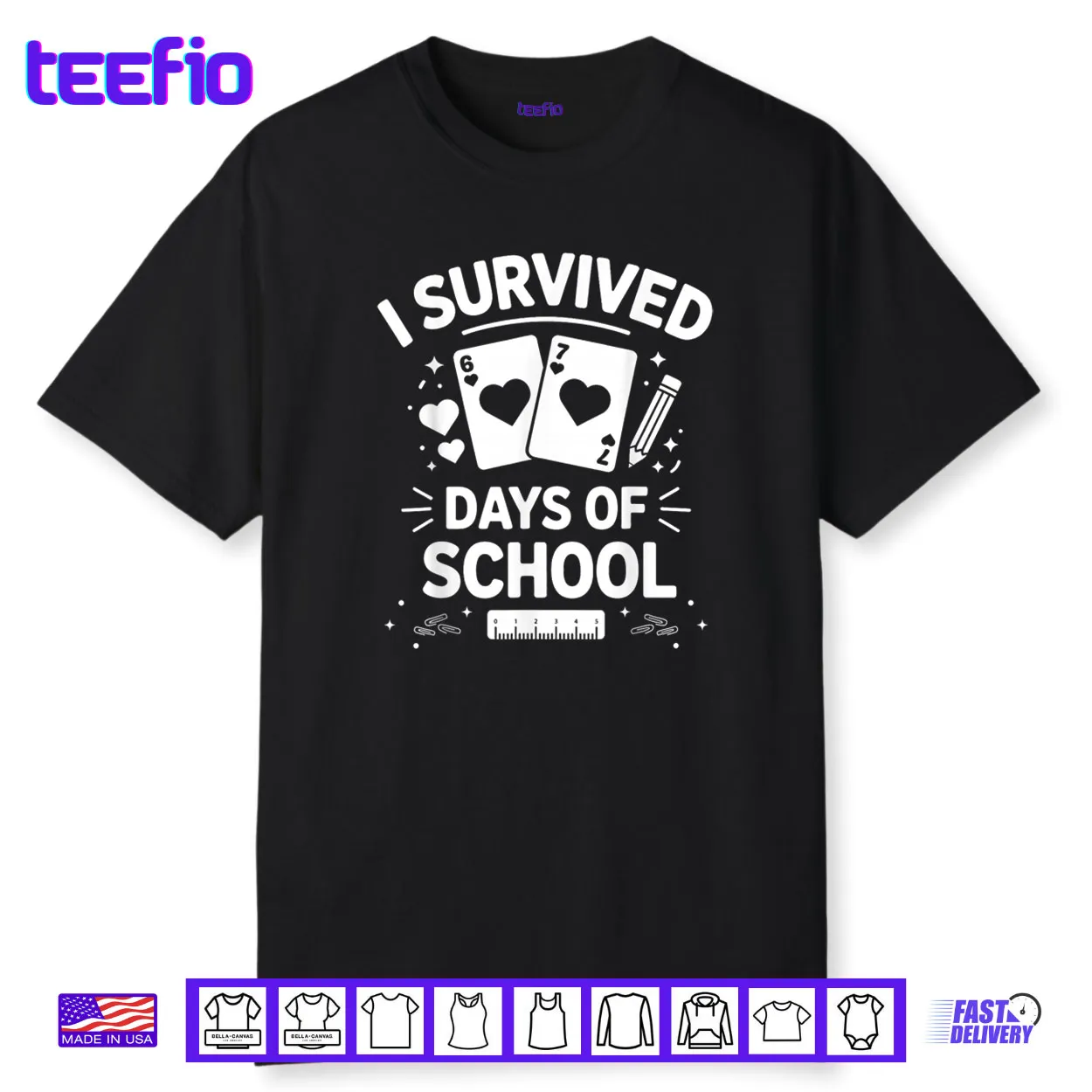 I Survived 67 Days of School Cards Teachers Students Hearts Shirt I Survived 67 Days of School Cards Teachers Students Hearts Shirt