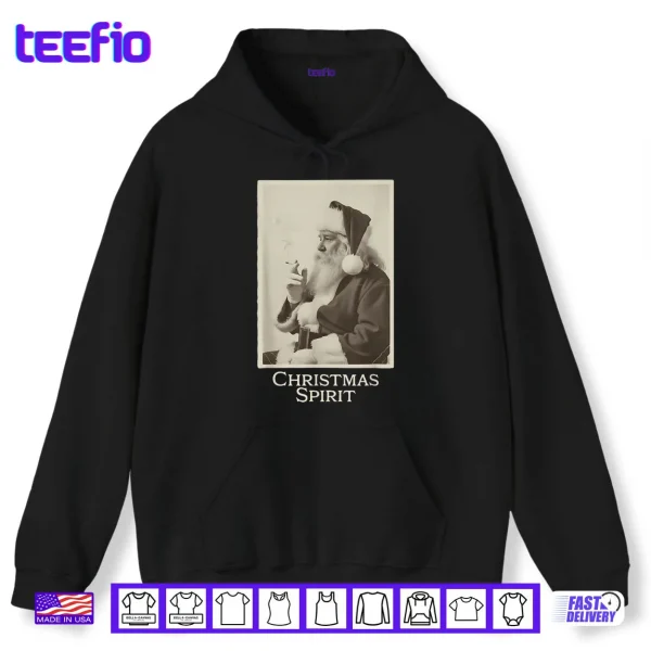 Smoking Santa Claus Christmas Spirit Christmas Vintage Shirt 2 Hoodie Smoking Santa Claus Christmas Spirit Christmas Vintage Shirt