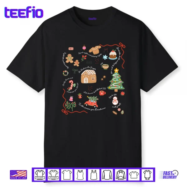 Doodle Liberal Values Holiday Subtle Anti Trump Christmas Shirt